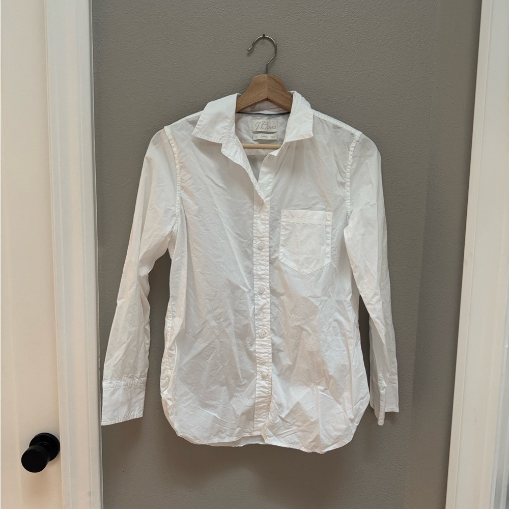 J. Crew Classic White Collared Shirt